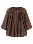 Donkerbruine blouse met ballon