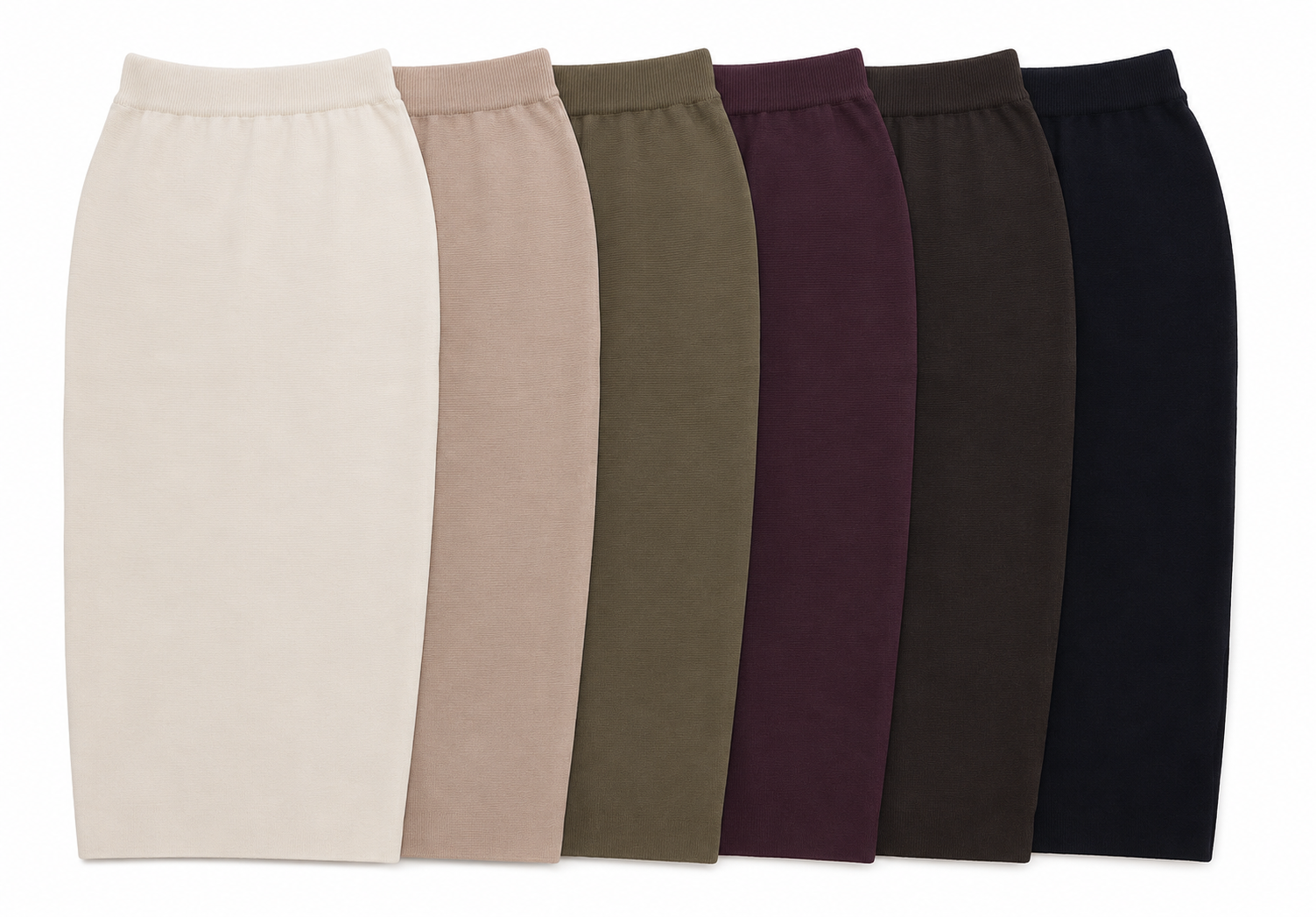 Kersenrode gebreide midi rok