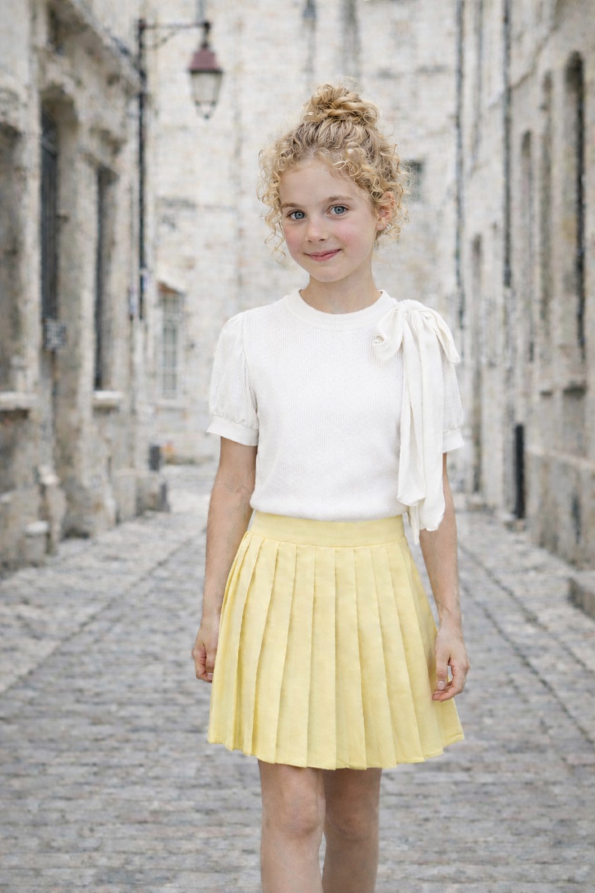 Wit shirt met royale strik