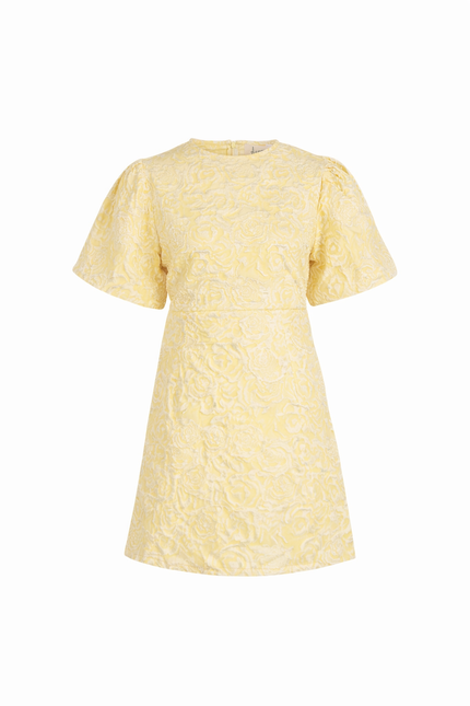 Geel jacquard jurkje