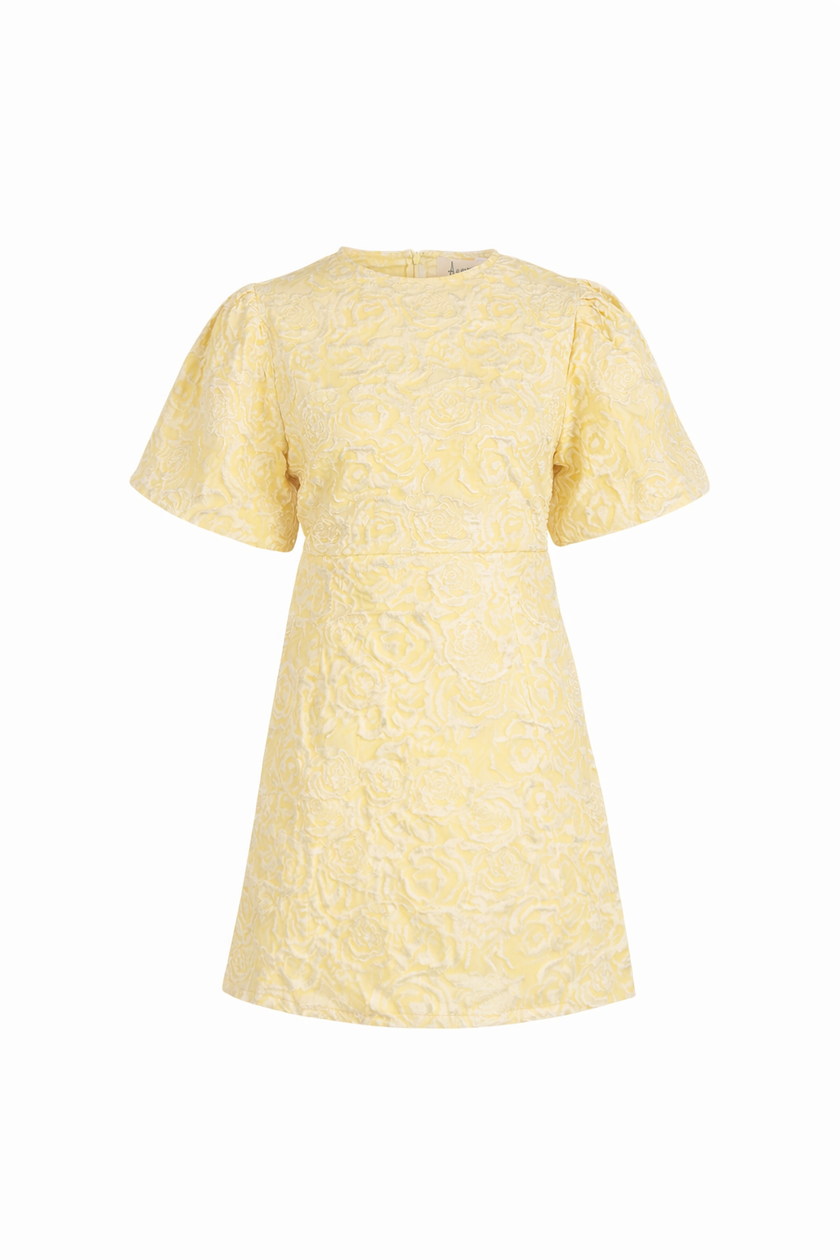 Geel jacquard jurkje