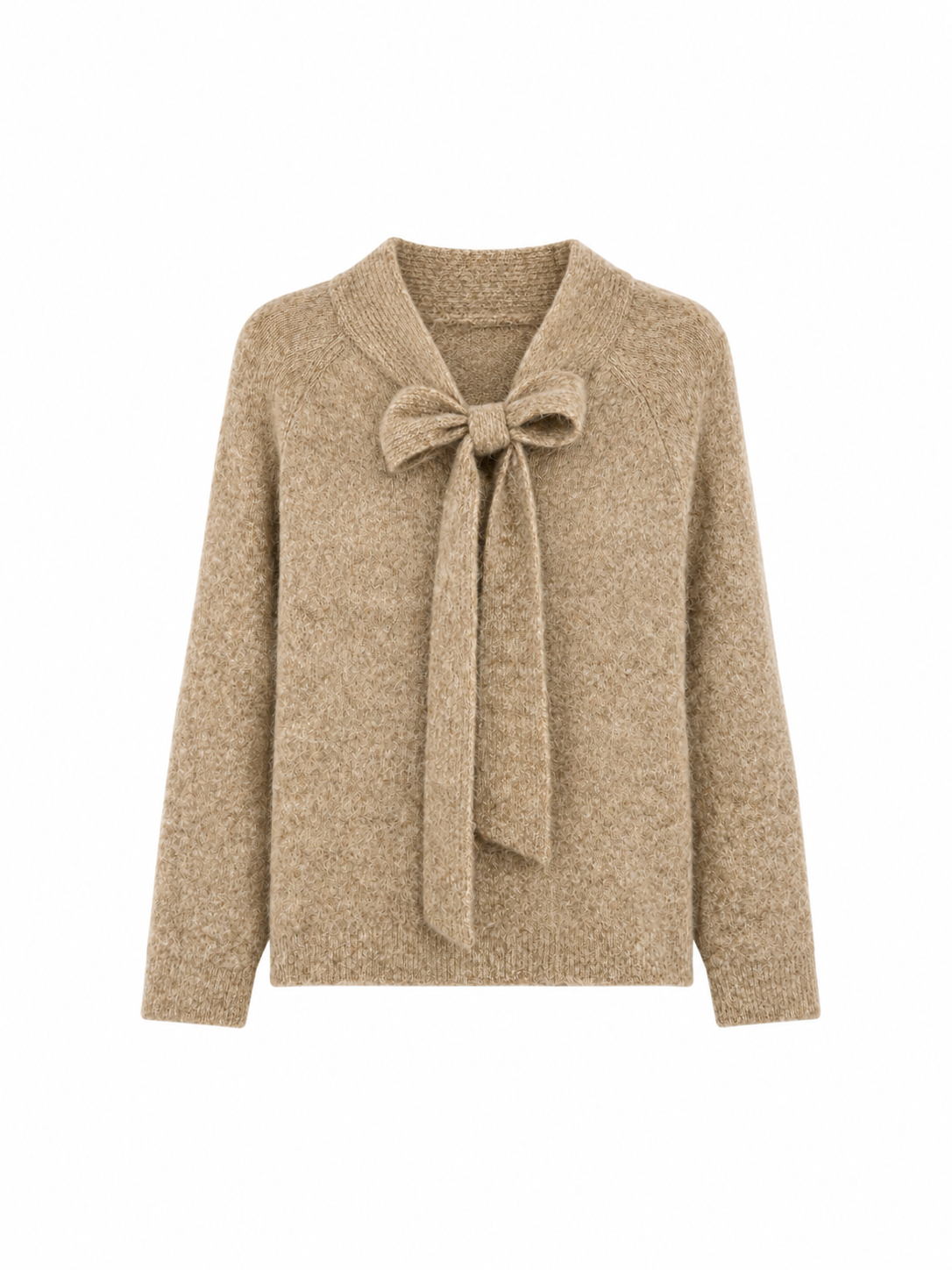 Beige trui met strik