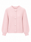 Roze vestje met grote knopen