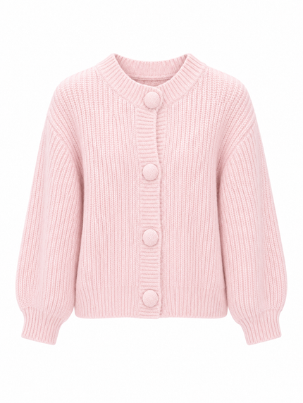 Roze vestje met grote knopen