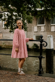 Roze jurkje, lange mouw