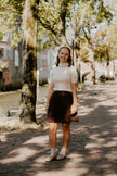 Beige col, korte mouw