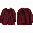 Bordeaux blouse/top met strik in de nek