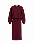 Bordeaux set van rok en top