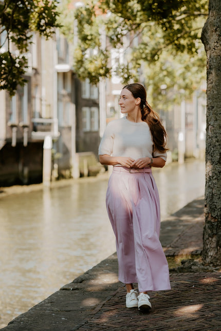 Lila lange rok met riempje