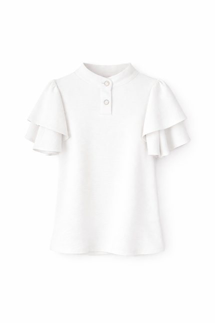 Offwhite bloesje met leuk mouwtje