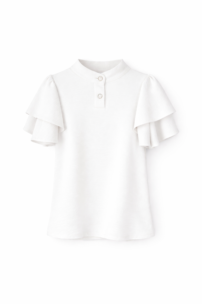 Offwhite bloesje met leuk mouwtje