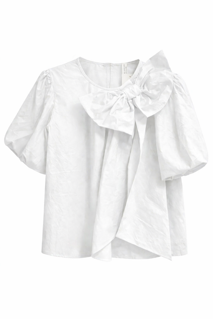 Witte blouse met grote strik