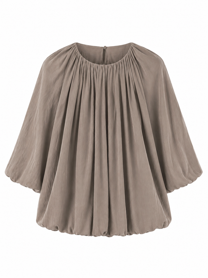 Taupekleurige blouse met ballon
