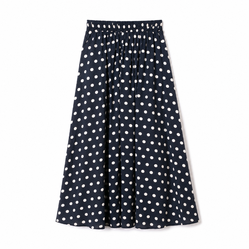 Donkerblauwe stippen rok