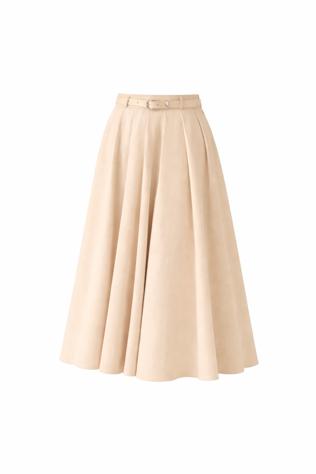 Beige lange rok met riempje