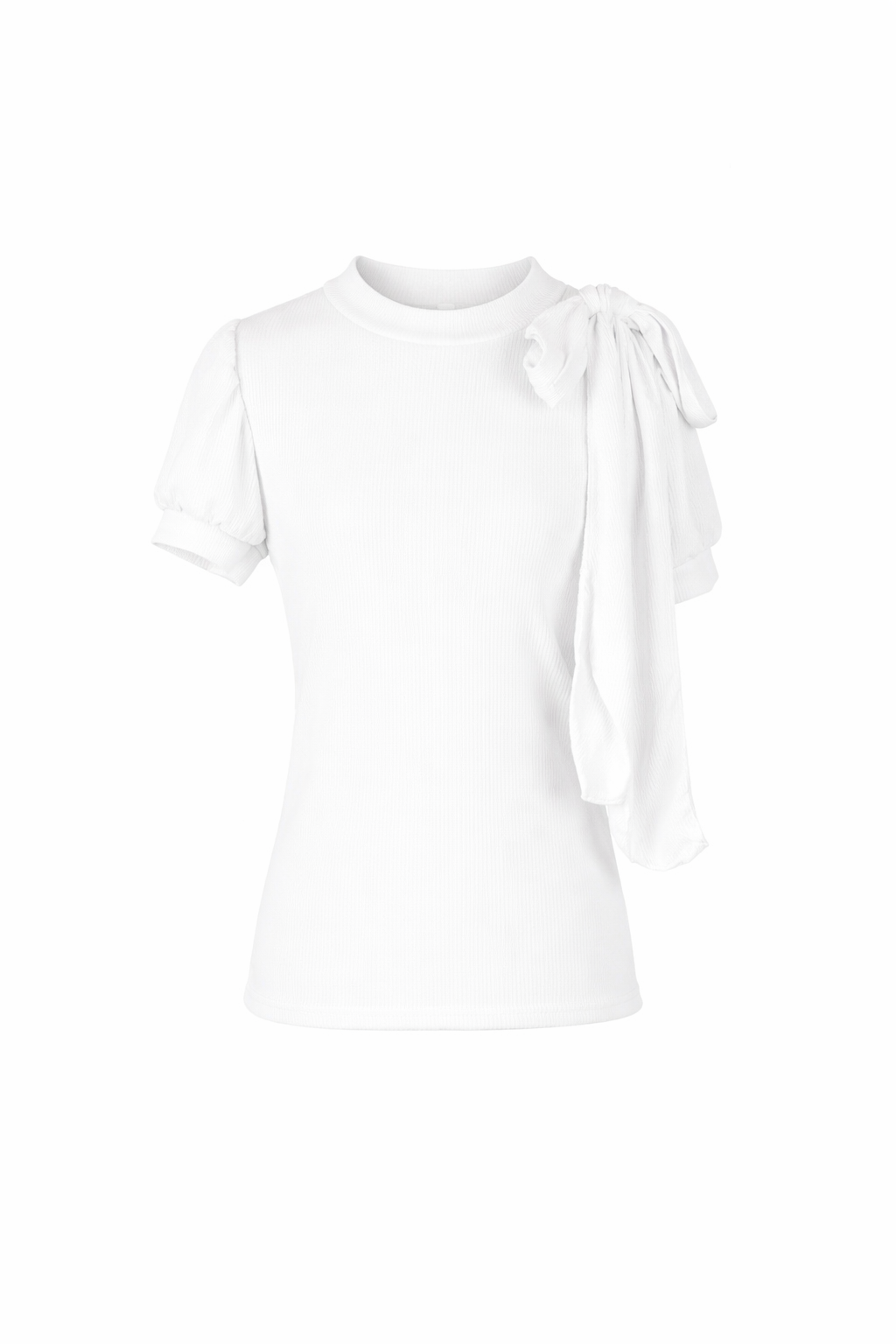 Wit shirt met royale strik