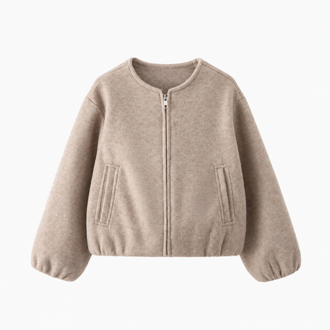 Beige jasje met ronde hals