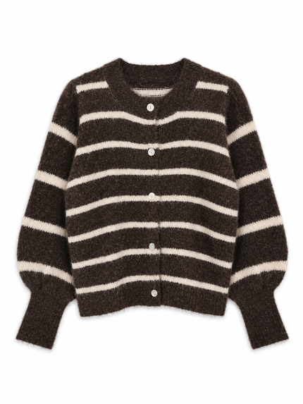 Donkerbruin gestreept vest
