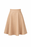 Beige klokkend lederlook rokje