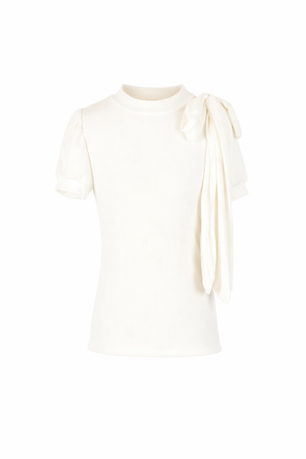 Offwhite shirt met royale strik