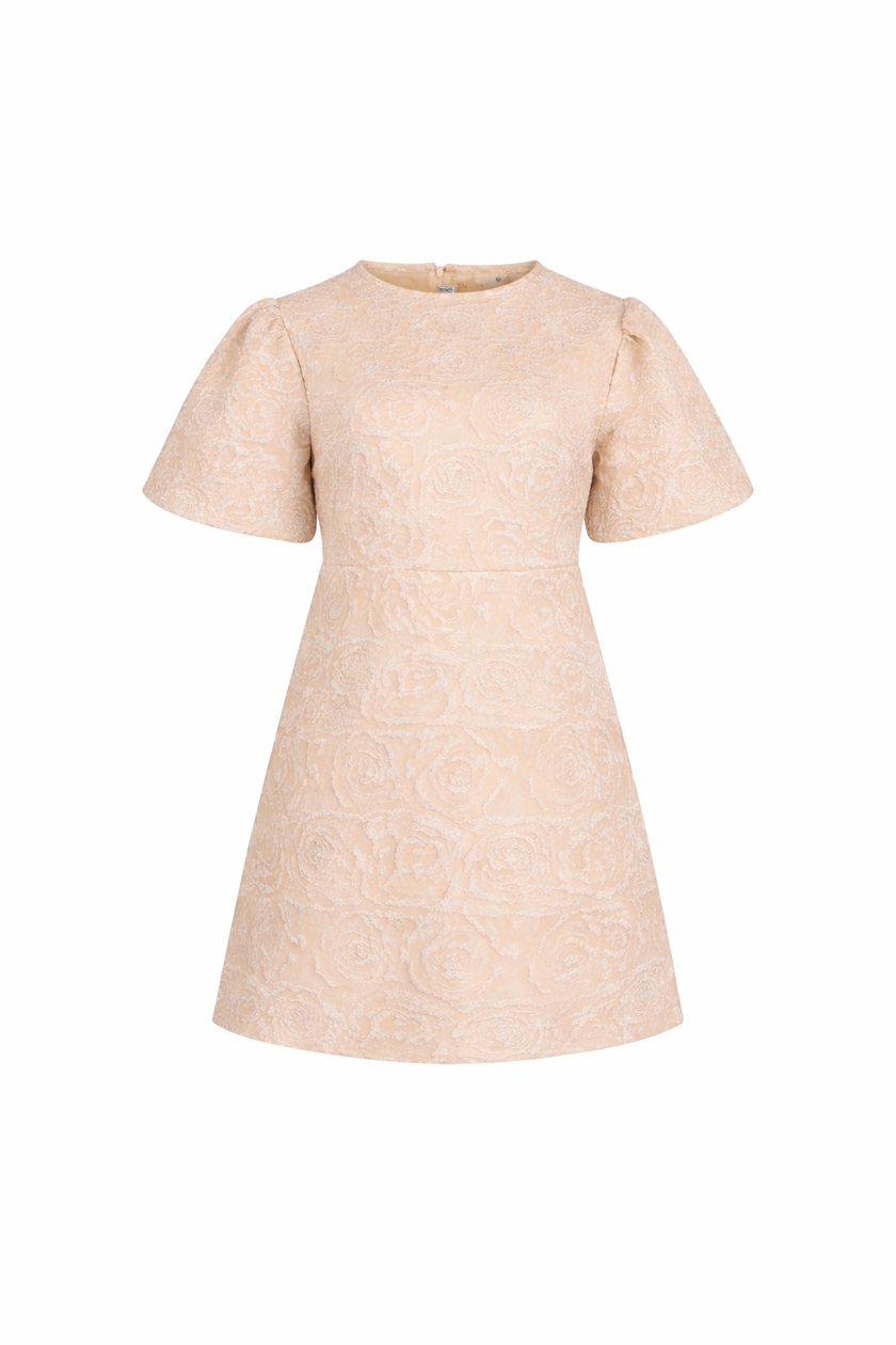 Zand jacquard jurkje