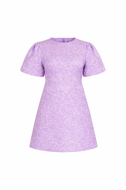 Lila jacquard jurkje