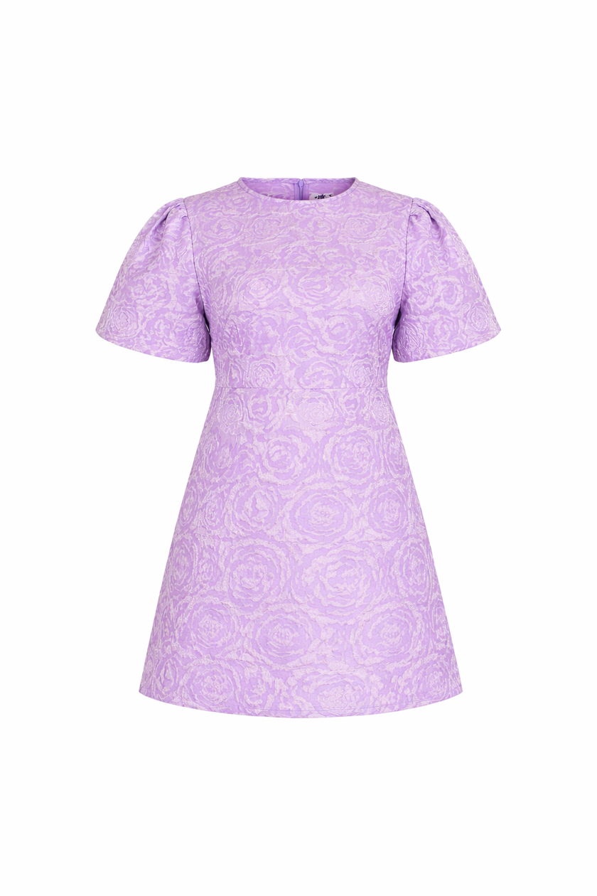 Lila jacquard jurkje