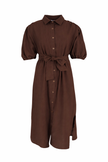 Donkerbruine doorknoopjurk