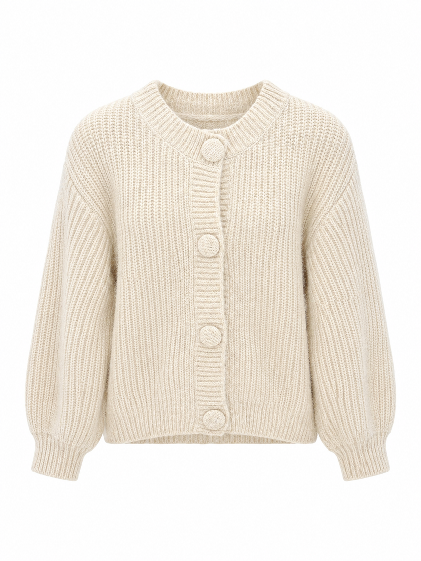 Beige vestje met grote knopen