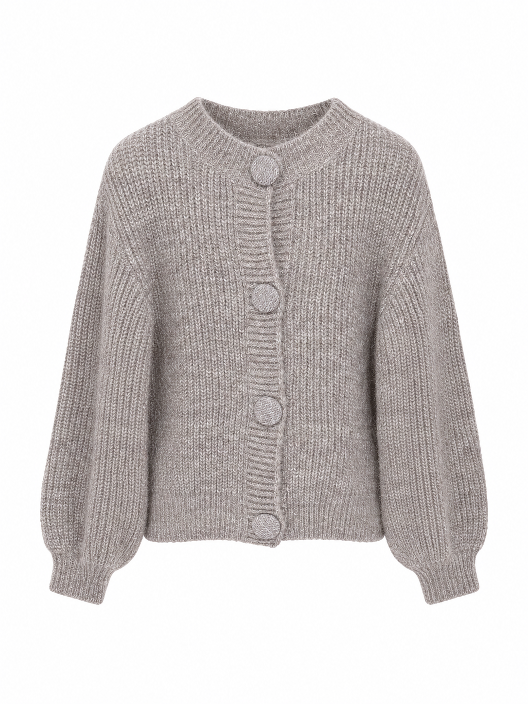 Taupe vestje met grote knopen