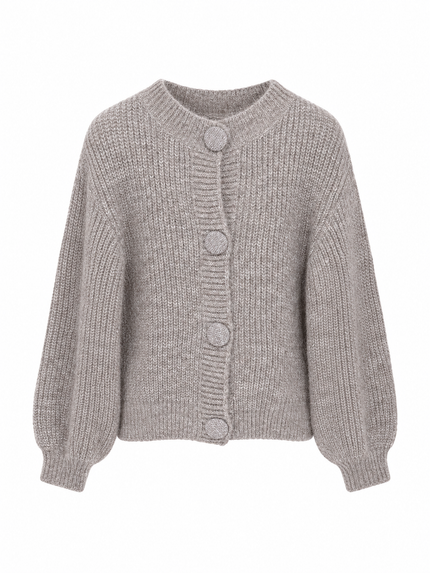 Taupe vestje met grote knopen