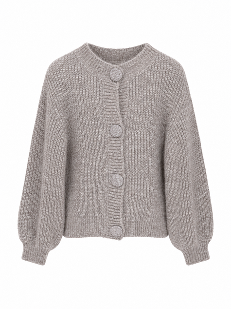 Taupe vestje met grote knopen