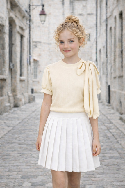 Zand shirt met royale strik