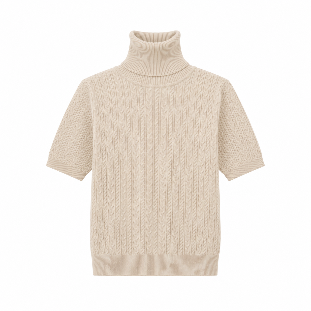 Beige col, korte mouw