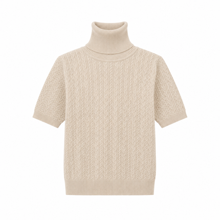 Beige col, korte mouw