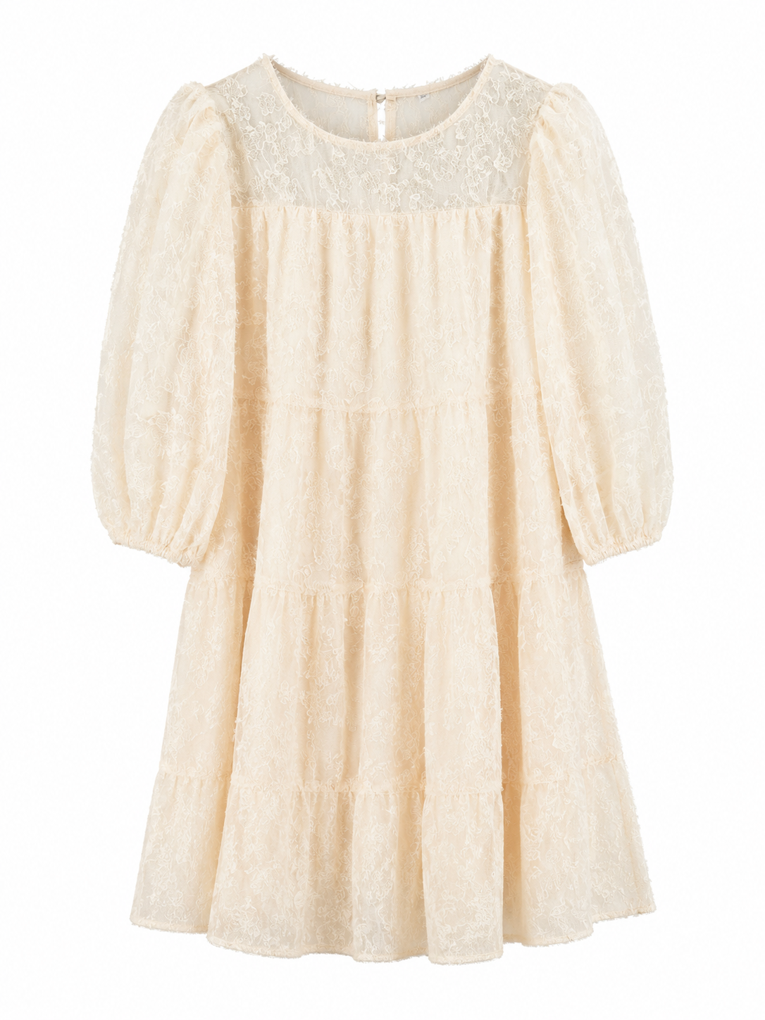 Lichtbeige jurkje  met 3/4 mouw