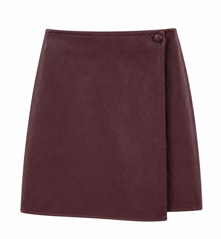 Rode lederlook rok