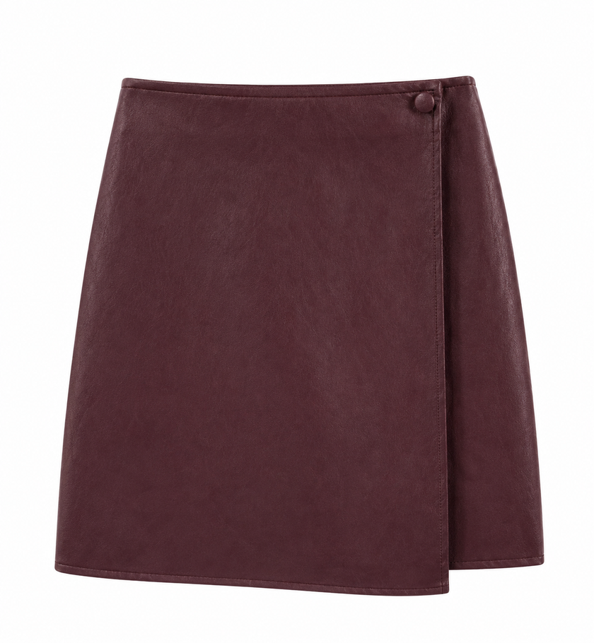 Rode lederlook rok