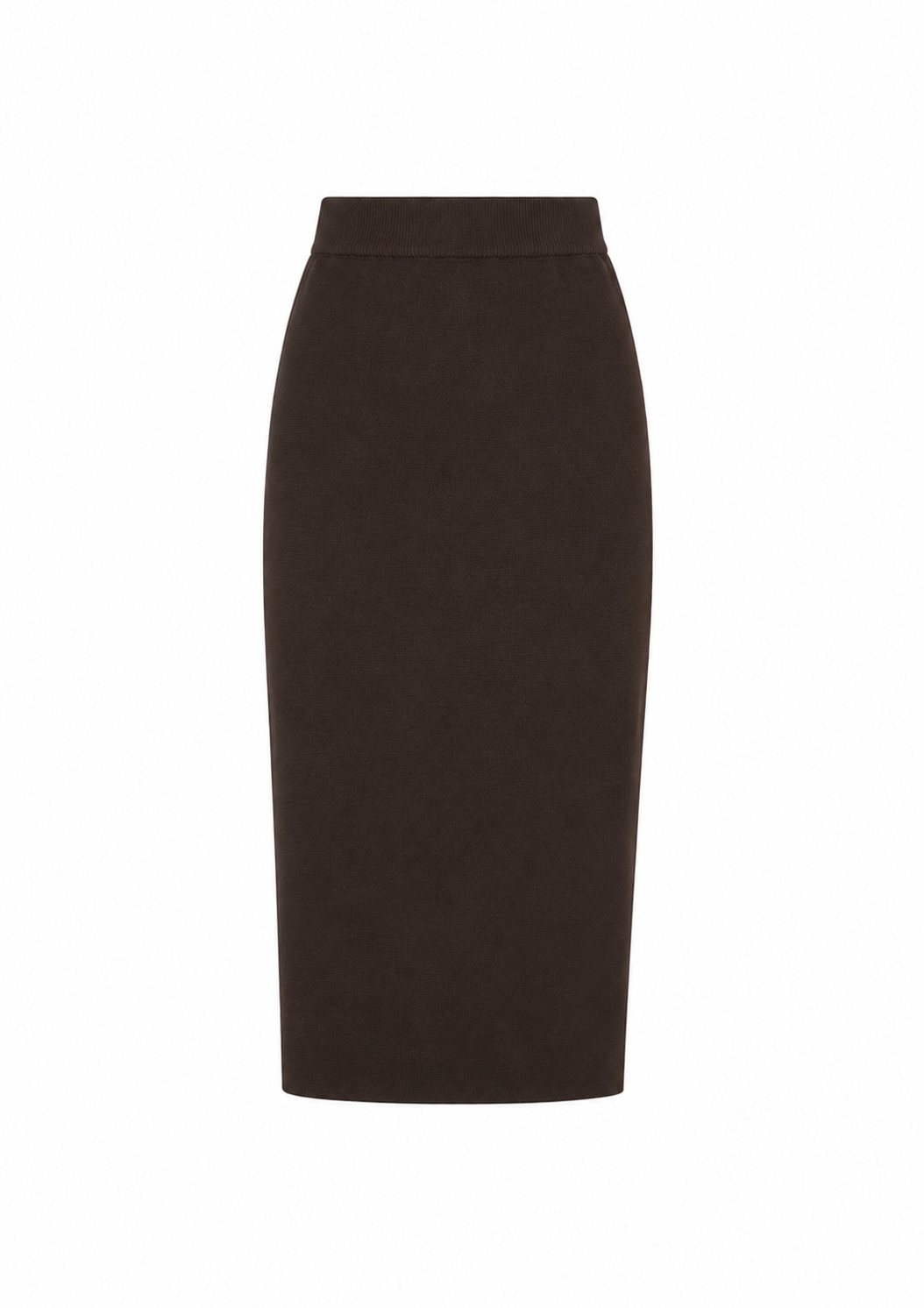 Donkerbruine gebreide midi rok
