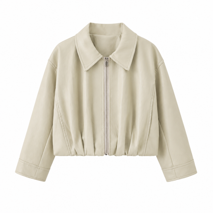 Beige lederlook jasje
