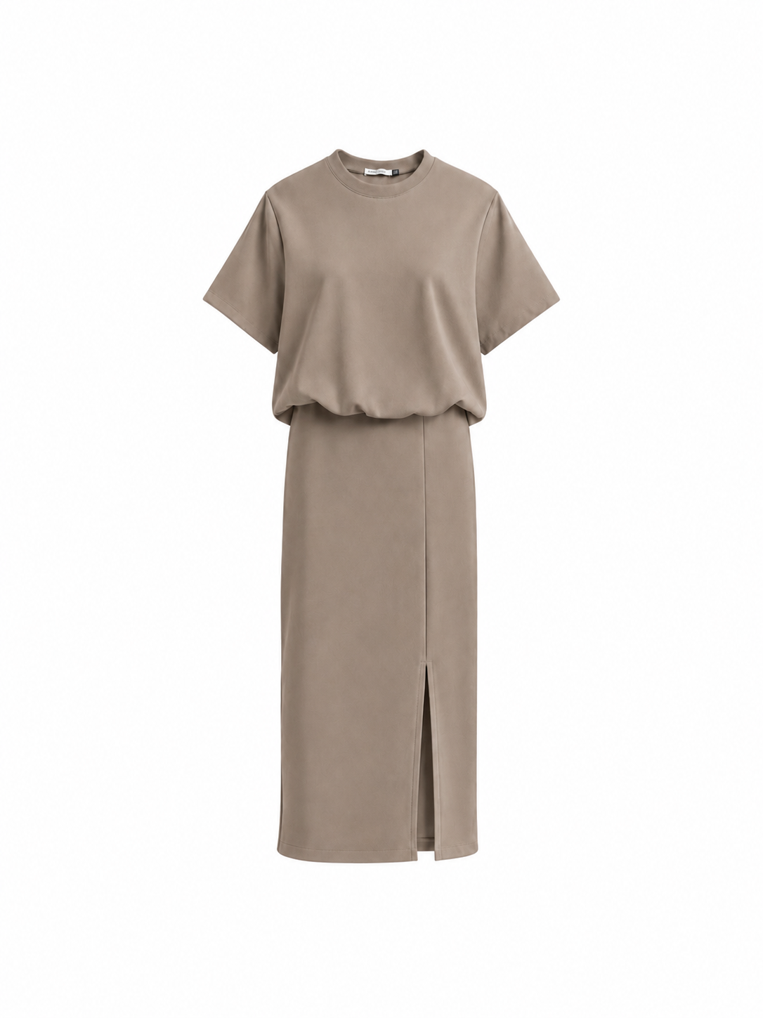 Taupe set van rok en top