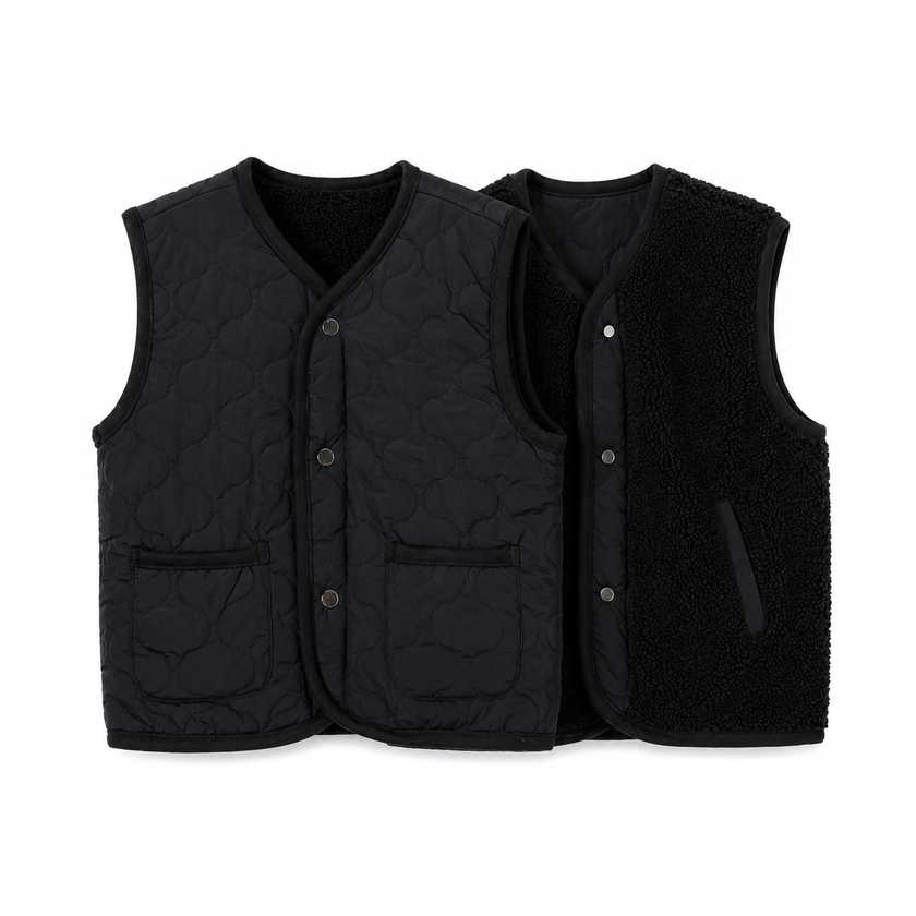 Zwart reversible gilet