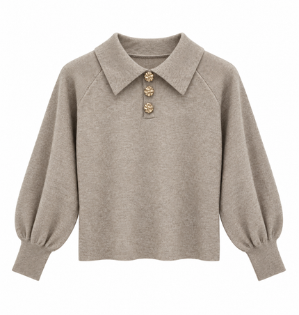 Beige truitje met knopen