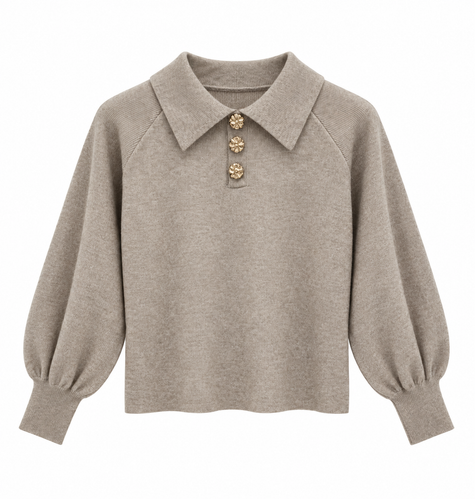 Beige truitje met knopen