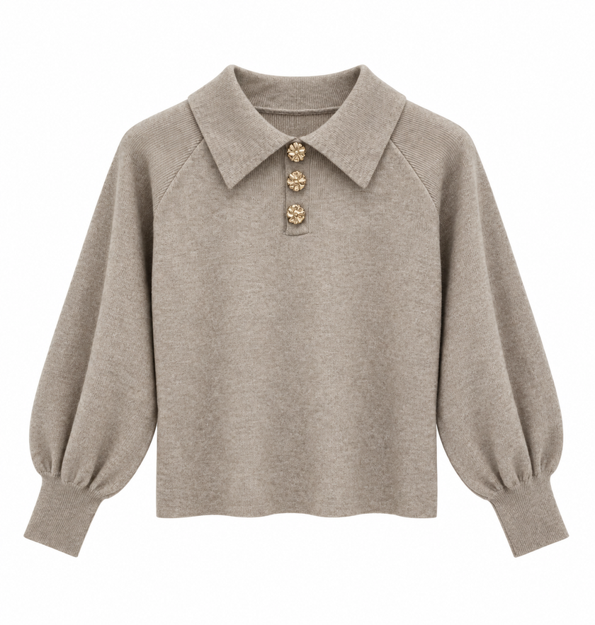 Beige truitje met knopen