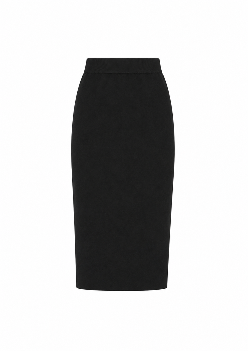 Zwarte gebreide midi rok