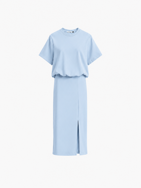 Lichtblauw set van rok en top