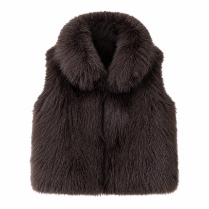 Donkerbruin bont gilet