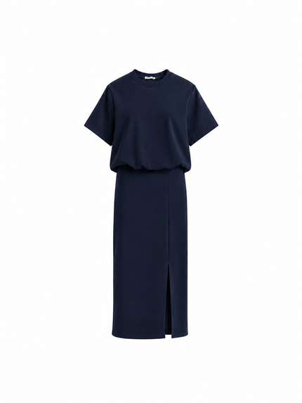 Donkerblauw set van rok en top