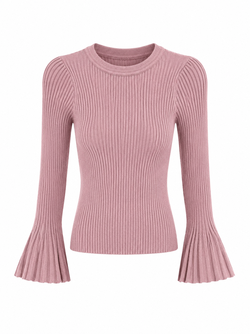 Roze truitje, klokkend mouwtje
